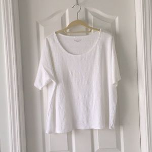 Eileen Fisher white organic linen top NWOT